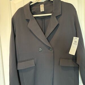 Mono B Slate Double-Breasted Blazer